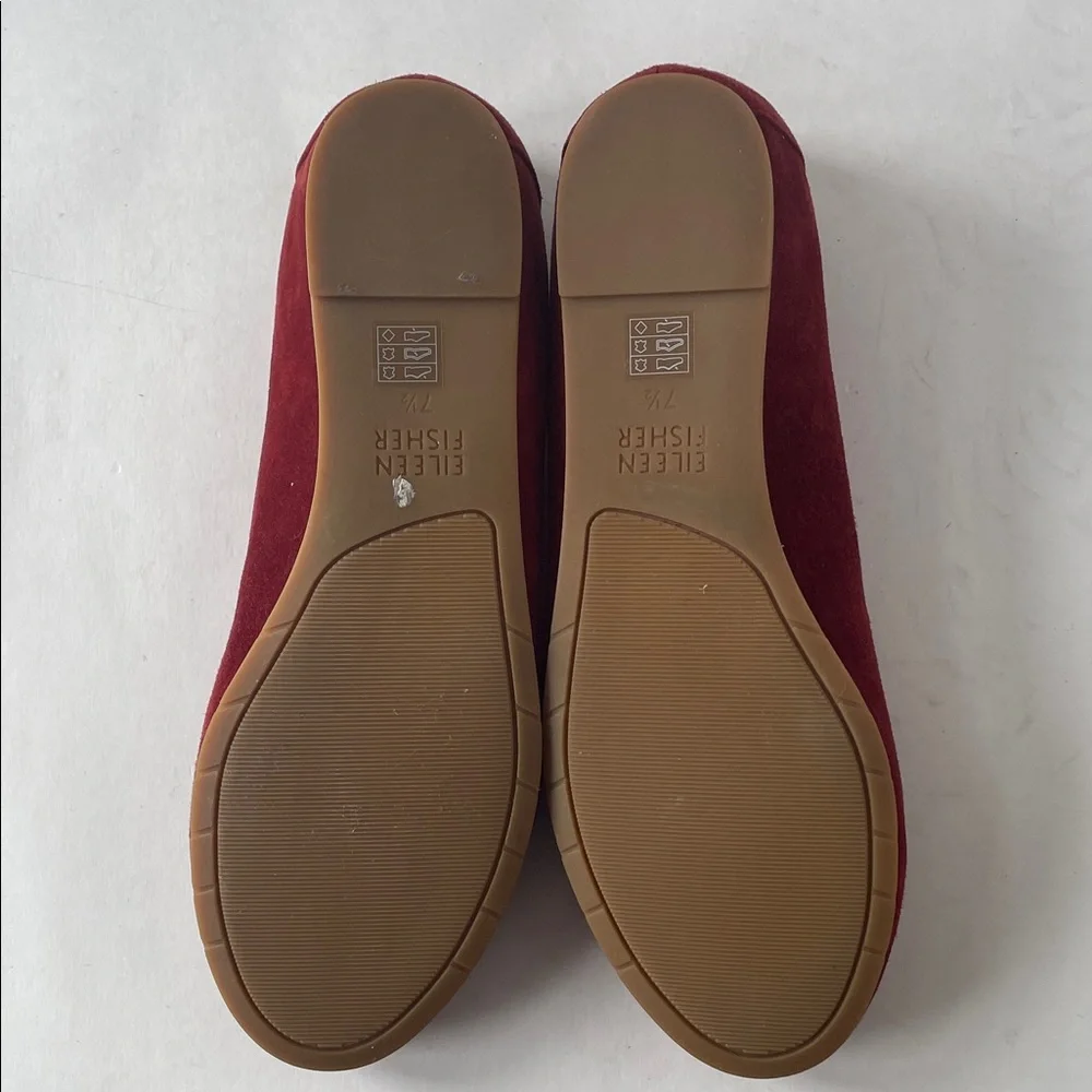 Eileen Fisher Red Suede Flats